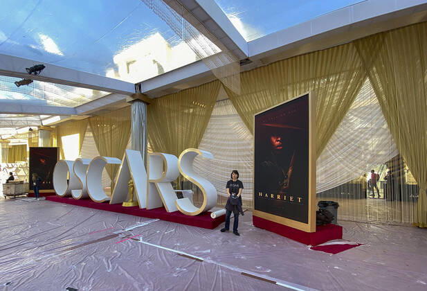 Oscars preparations at the Dolby Theatre in Hollywood