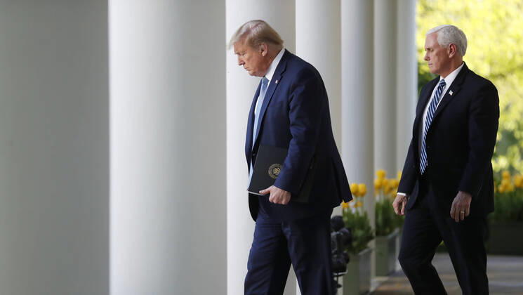 Coronavirus in den USA, Tägliche Pressekonferenz von Präsident Trump in Washington DC