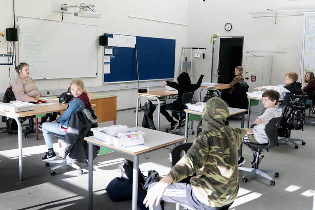 Coronavirus in Dänemark, Wiederbeginn des Unterrichts an einer Schule in Töllöse