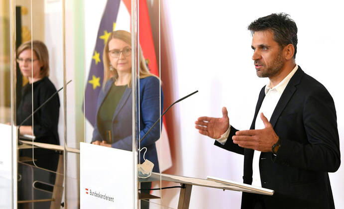 Coronavirus in Österreich, Pressekonferenz im Bundeskanzleramt in Wien