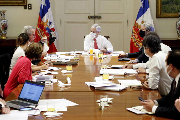 Coronavirus in Chile, Krisensitzung mit Sebastian Pinera in Santiago