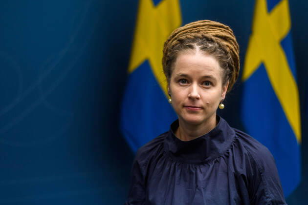 Coronavirus in Schweden, Amanda Lind während Pressekonferenz