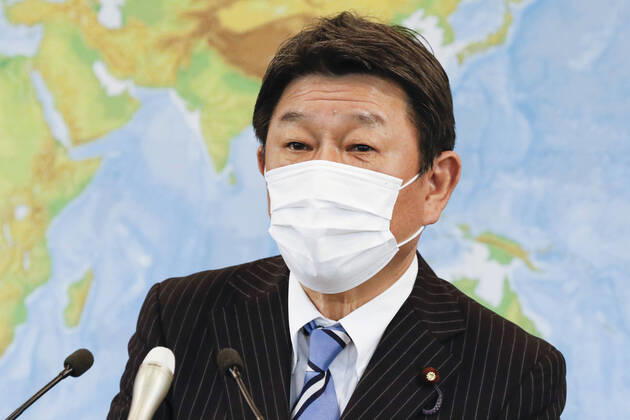 Coronavirus in Japan, Pressekonferenz des Außenministers Toshimitsu Motegi
