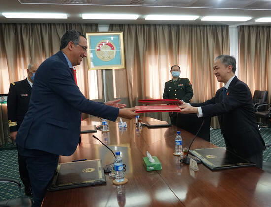 Coronavirus in Tunesien, chinesischer Botschafter Wang Wenbin zu Gast in Tunis