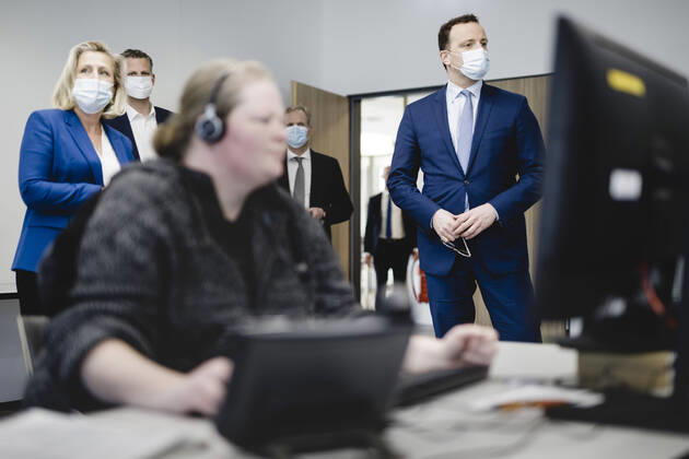 Coronavirus, Gesundheitsminister Spahn besucht Kassenärztliche Vereinigung Hamburg