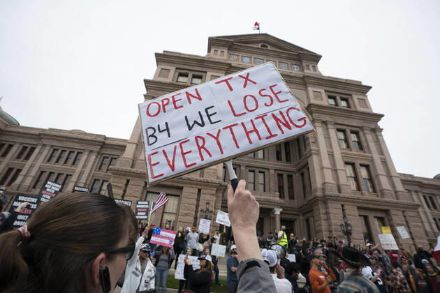 Coronavirus in den USA, Demonstrationen in Austin