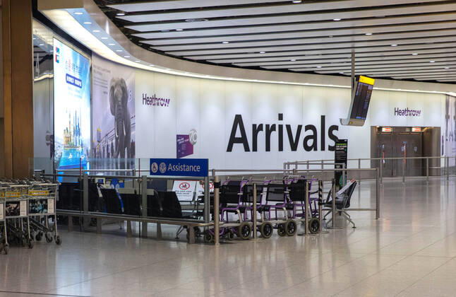 Coronavirus in Großbritannien, Eindrücke vom Heathrow Flughafen in London