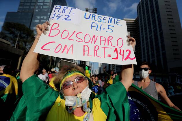 Coronavirus in Brasilien, Demonstration gegen Corona-Maßnahmen in Sao Paulo