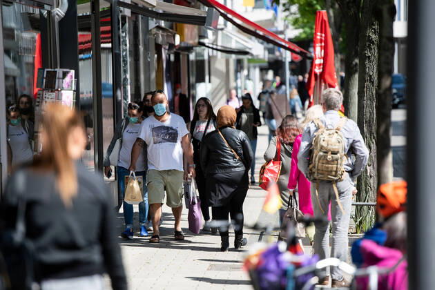 Coronavirus in Hessen, Hanau, Erster Tag mit Maskenpflicht