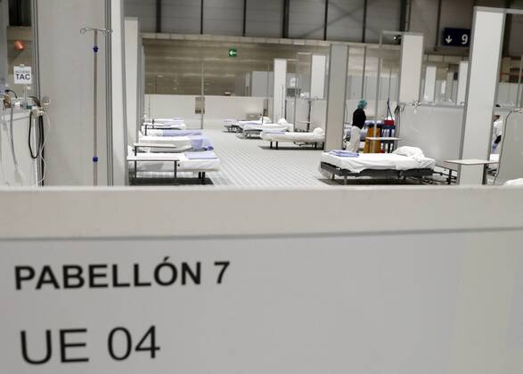 Coronavirus in Spanien, Eindrücke aus dem Notkrankenhaus auf dem Messegelände IFEMA in Madrid