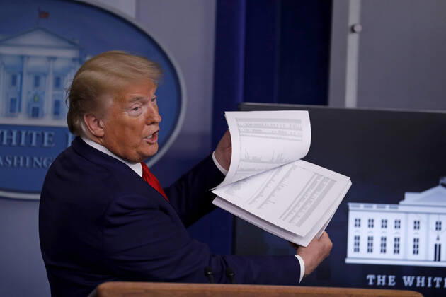 Coronavirus in den USA, Donald Trump Pressekonferenz in Washington