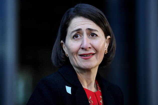 Coronavirus in Australien, Gladys Berejiklian während Pressekonferenz in Sydney