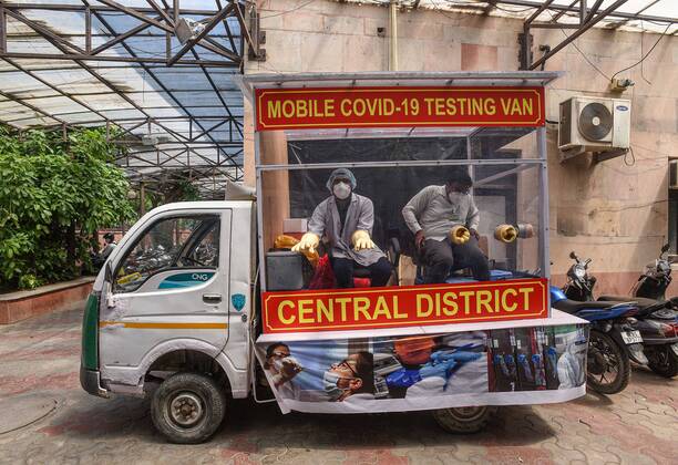 Coronavirus in Indien, Impressionen aus Neu-Delhi
