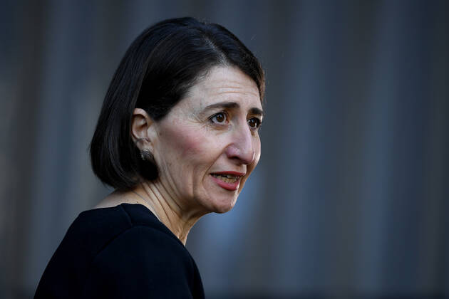 Coronavirus in Australien, Gladys Berejiklian während Pressekonferenz in Sydney