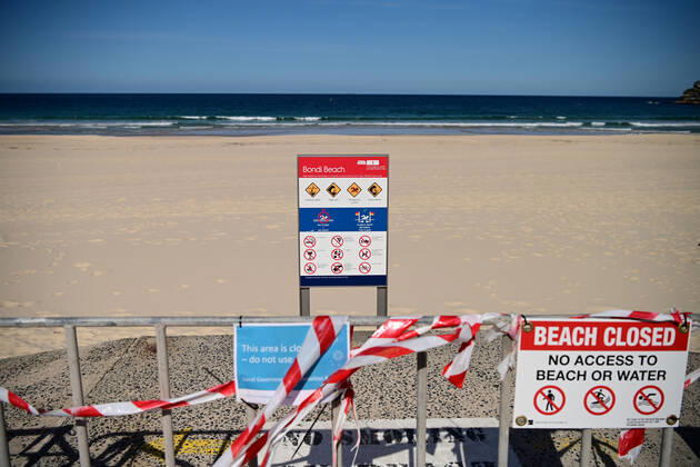 Coronavirus in Australien, Geschlossener Bondi Beach