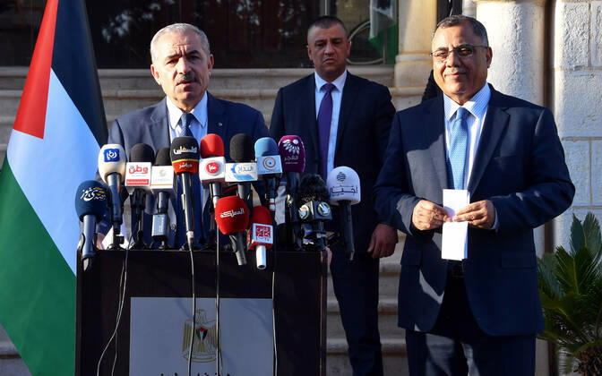 Coronavirus in Westjordanland, Mohammad Ishtayeh Pressekonferenz in Ramallah
