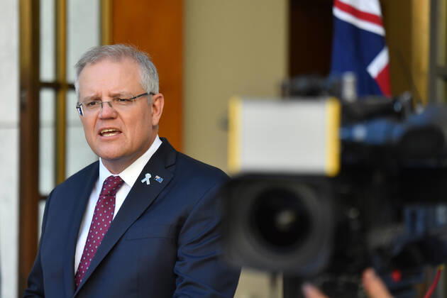 Coronavirus in Australien, Scott Morrison Pressekonferenz in Canberra