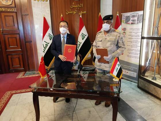 Coronavirus im Irak, Najah al-Shammari trifft Zhang Tao in Bagdad