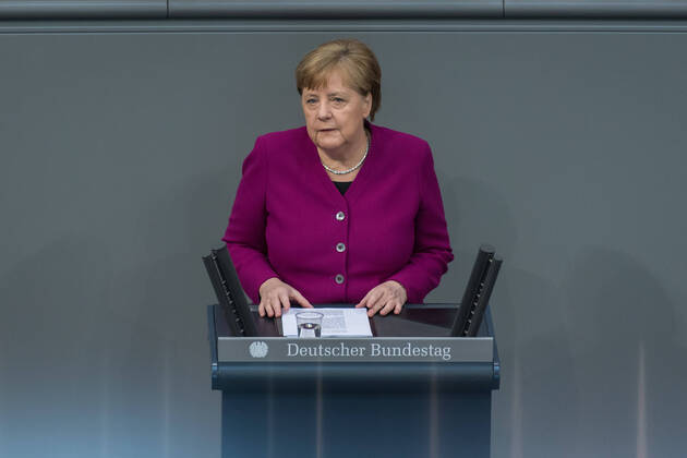 Coronavirus, Angela Merkel während Regierungserklärung im Bundestag