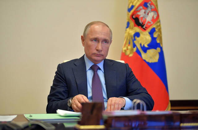 Coronavirus in Russland, Wladimir Putin bei Videokonferenz in Moskau