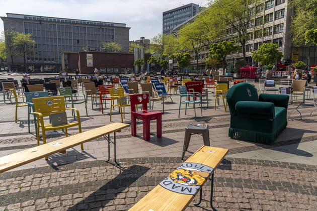 Coronavirus in Essen, Restaurantbetreiber protestieren auf dem Kennedyplatz