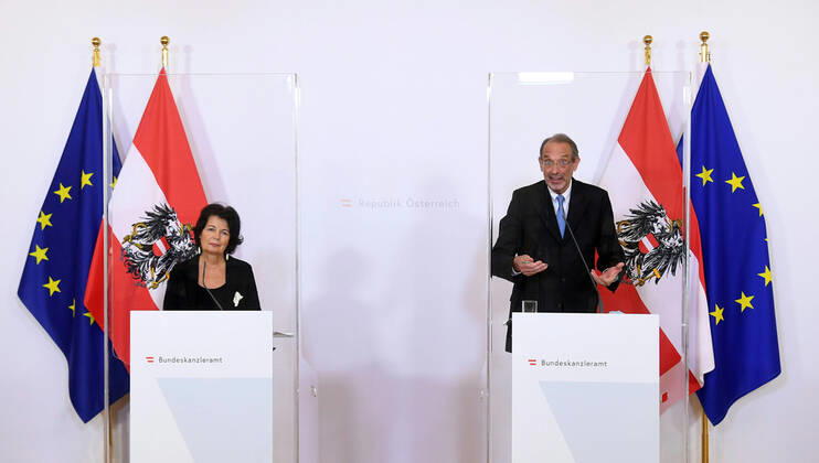 Coronavirus in Österreich, Pressekonferenz im Bundeskanzleramt in Wien