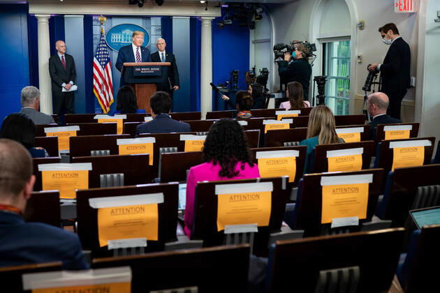 Coronavirus in den USA, Donald Trump Pressekonferenz in Washington DC