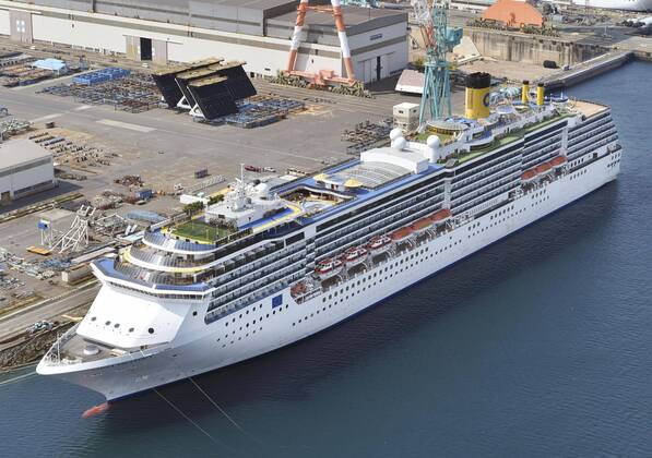 Coronavirus, Kreuzfahrtschiff Costa Atlantica im Hafen von Nagasaki