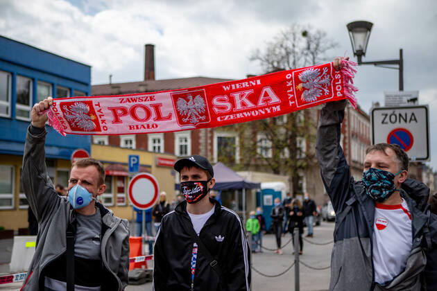 Coronavirus, Proteste entlang der tschechisch-polnischen Grenze bei Cesky Tesin und Cieszyn