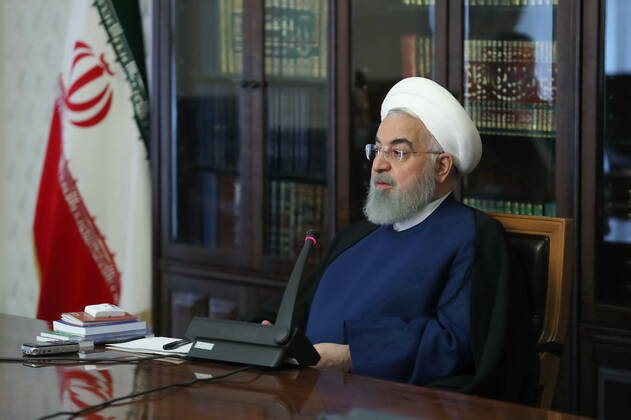 Coronavirus im Iran, Hassan Rohani während Sitzung in Teheran