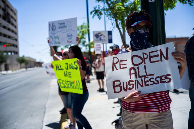 Coronavirus in den USA, Demonstration gegen Corona-Einschränkungen in Texas